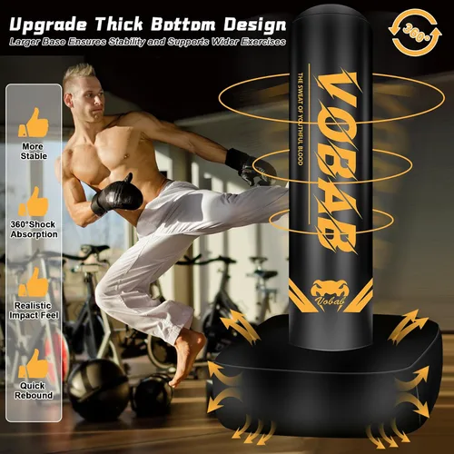 Miniatura 4 de Freestanding Punching Bag for Adult Teens, 70" Heavy Punching Bag with Boxing Gloves and Electric Air Pump for Beginners Kickboxing Training MMA