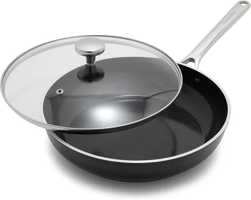 Miniatura 12 de Orfeo - Juego de utensilios de cocina antiadherentes de 10 piezas, fabricado en Italia, ollas y sartenes de cerámica de diamante sin PFAS, listas