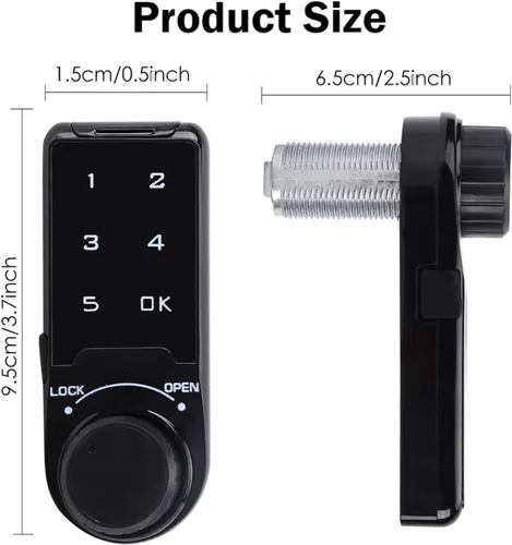 Miniatura 2 de Cerradura de seguridad con código táctil, VDHU cerradura de gabinete electrónico de perno, cerradura de puerta con teclado digital, entrada sin