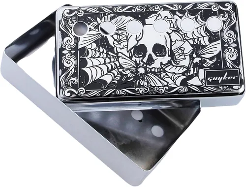 Miniatura 3 de Guyker Funda para pastilla Humbucker (espaciado de polos de 50mm/52mm) – Juego de piezas de repuesto para puente de cuproníquel y marco de pastillas