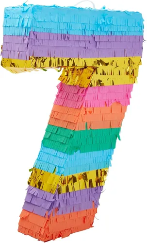 Miniatura 11 de BLUE PANDA Piñata 8 - Pequeña Multicolor, 11.4 x 16.5 x 3 pulgadas - Piñata de Arcoíris Neón en Forma de 8 para Fiesta de Cumpleaños de Niñas