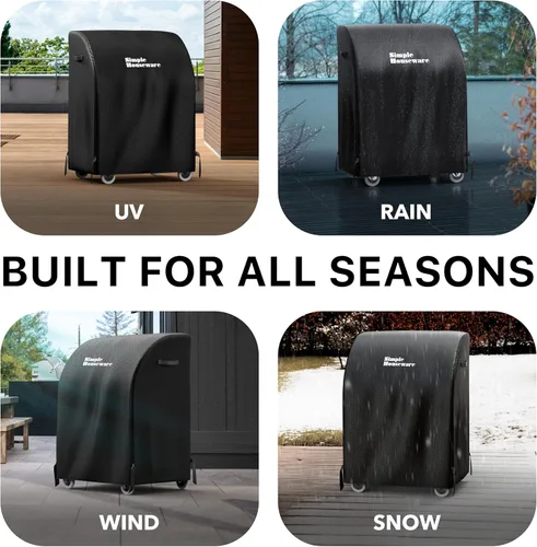 Miniatura 4 de Simple Houseware Cubierta para Parrilla de Gas BBQ de Servicio Pesado de 32 pulgadas, Poliéster 600D Impermeable, Resistente a la Intemperie