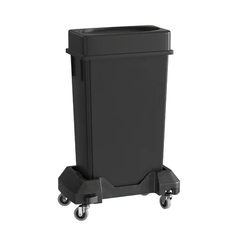 Miniatura 54 de Bote de basura Slim Jim negro de 23 galones con carrito