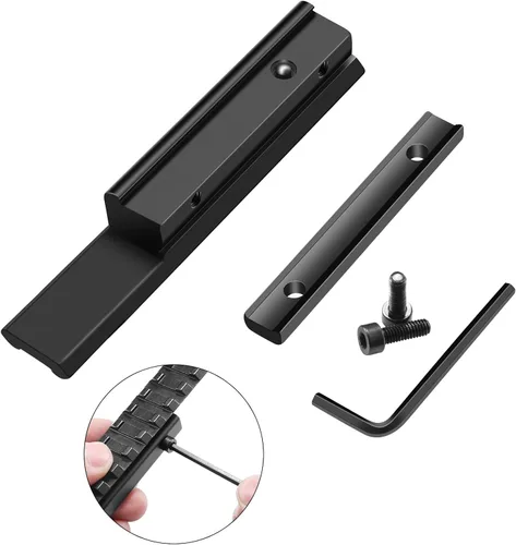 Miniatura 6 de LONSEL Adaptador de riel de cola de milano a Picatinny de 11 mm a 21 mm - Montura de conversión de riel elevador de mira de perfil bajo - Montura
