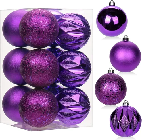 Miniatura 16 de 30 piezas de adornos de bola de árbol de Navidad irrompibles negros para decoración navideña