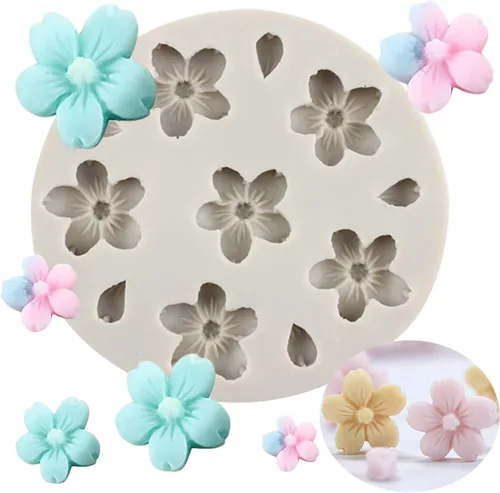 Miniatura 21 de Molde de caramelo de silicona rosa Mini flor Fondant moldes de chocolate para decoración de pasteles Decoración de cupcakes Pasta de goma