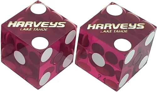 Cyber-Deals Amplia selección de dados de 0.748 in pares de dados auténticos Nevada Casino TablePlayed dados Harveys Lake Tahoe púrpura pulido,
