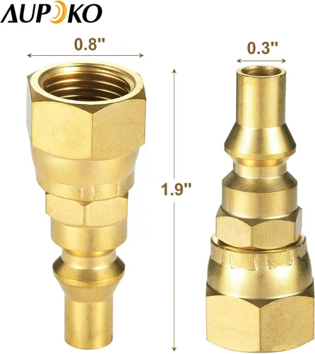 Miniatura 7 de Aupoko Accesorios de conexión rápida de propano RV de 1/4 pulgadas, enchufe de conexión rápida de 1/4 pulgadas x 3/8 pulgadas hembra para conectar