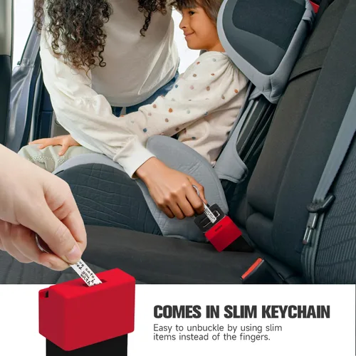 Miniatura 4 de Morlike - Cerradura de seguridad de silicona con hebilla segura para cinturón de seguridad Mantén a los niños seguros en el asiento del automóvil