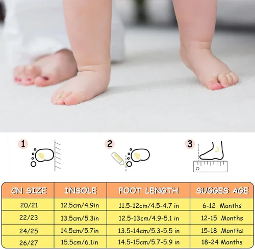 Miniatura 4 de Dexspoeny 1 Pair Baby First Walking Shoes, Baby Socks Shoes BoysGirls Walkers Shoes Non-Skid Slipper Shoes with Soft Rubber Sole Toddle Sneaker