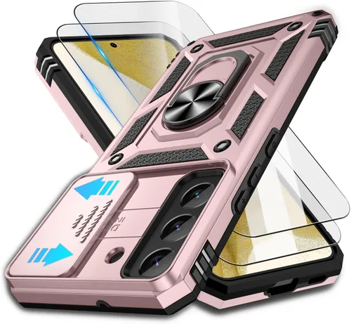 Miniatura 110 de ATUMP Funda para OnePlus Nord N200 5G con protector de pantalla HD con cubierta para cámara deslizante, soporte de anillo de rotación de 360°