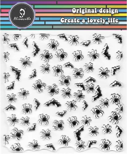 Miniatura 5 de Alinacutle Sellos transparentes de Halloween para manualidades, fantasma, para tarjetas hechas a mano, álbumes de recortes y álbum