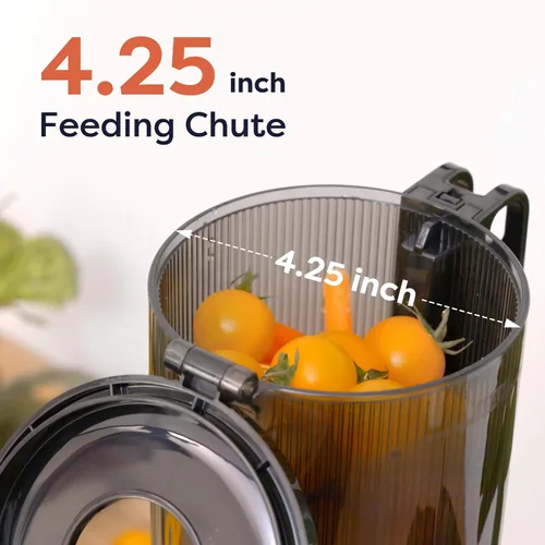 Miniatura 2 de Ciarra Exprimidor de prensa en frío – canal de alimentación XL de 4.3 pulgadas, motor silencioso, máquinas exprimidores sin BPA de 406 onzas, 99%