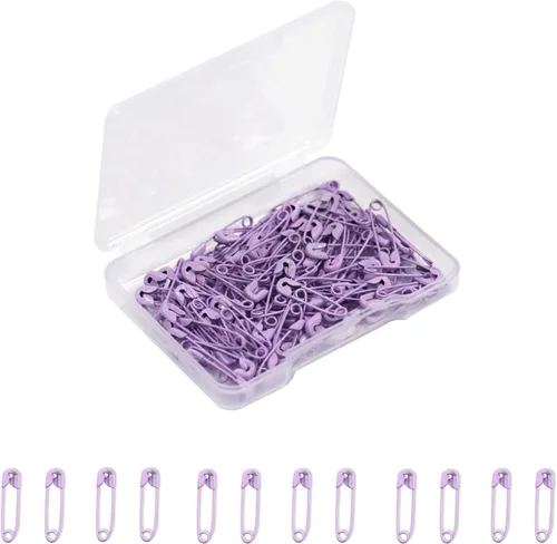 Miniatura 14 de Alfileres de seguridad pequeños, mini pines de seguridad de 0.75 pulgadas para ropa, pasador de seguridad de café, juego de acero niquelado