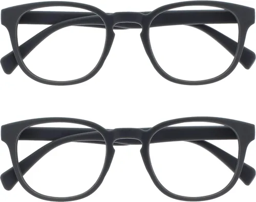 Miniatura 30 de OPULIZE Gafas de lectura POP y lentes de sol de lectura para mujeres y hombres, marco redondo mate resistente a los arañazos con bisagras de Paquete