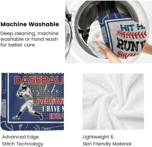 Miniatura 6 de Regalos de béisbol, regalos de béisbol para niños de 8 a 12 años, manta de béisbol, regalos de entrenador de béisbol, manta de regalo temático