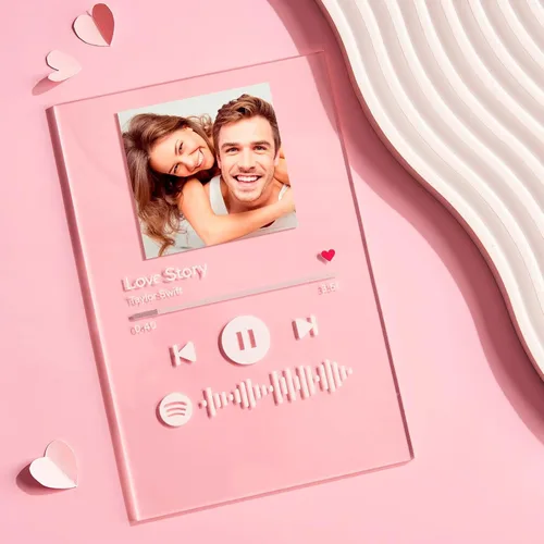Miniatura 4 de VEELU Placa personalizada de Spotify Canción acrílica personalizada con foto Regalos de San Valentín para ella Canción favorita y regalos