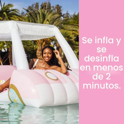 Miniatura 6 de FUNBOY Giant Inflatable Luxury Golf Cart Pool Float, Two Cup Holders, Removable Fringe Shade, Float for Summer Pool Party and Entertainment Carrito
