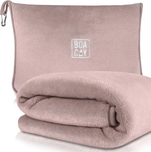 Miniatura 9 de BOACAY - Manta de viaje suave y cálida para avión y automóvil - Esencial para vuelos largos para mujeres, hombres, niños - Almohada compacta