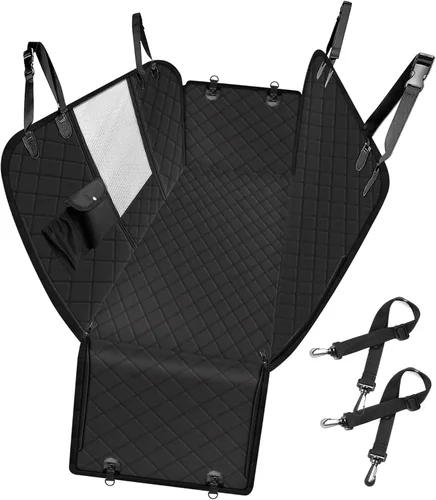 Miniatura 8 de Femuar Funda de asiento de coche para perro, impermeable, antideslizante, para asiento trasero con bolsillos de almacenamiento, ventana visual