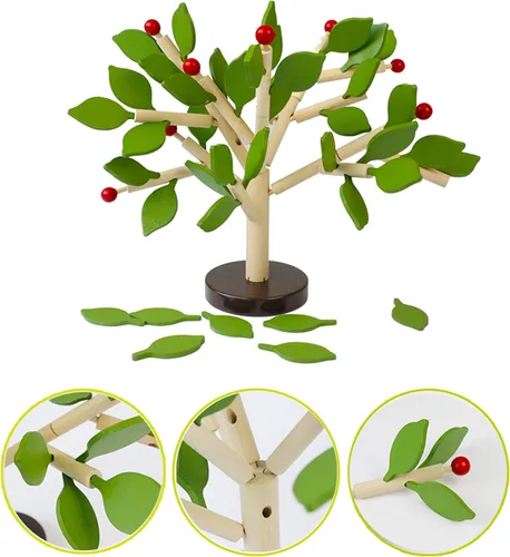 Miniatura 7 de Bloques de construcción de la primera infancia de madera para ensamblar árboles, combinación de árboles para niños y niñas, rompecabezas