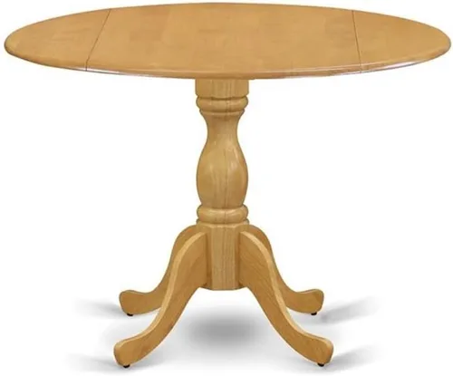 Miniatura 3 de East West Furniture DMAN3-OAK-C - Juego de mesa de cocina de 3 piezas para espacios pequeños contiene una mesa de comedor redonda con gotas y 2