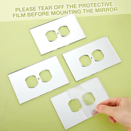 Miniatura 3 de Cubiertas de interruptor de luz de espejo de 5.5 x 3.5 pulgadas, cubiertas de tomacorrientes, placa de pared dúplex acrílica gigante, cubierta