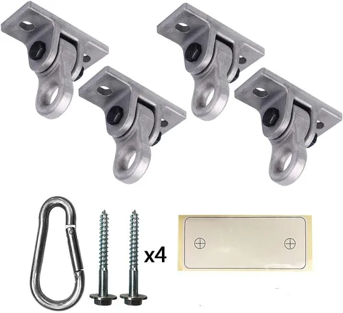 Miniatura 17 de ABUSA - Ganchos resistentes para columpios negros con tornillos y roscas incluidos, capacidad de más de 5000 libras, para patios de juegos, 2