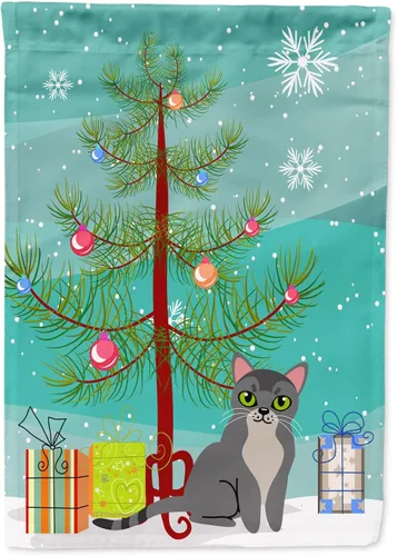 Miniatura 39 de Caroline's Treasures BB4411GF Bandera de jardín con diseño de gato abisinio con texto en inglés "Merry Christmas" para jardín, bandera decorativa