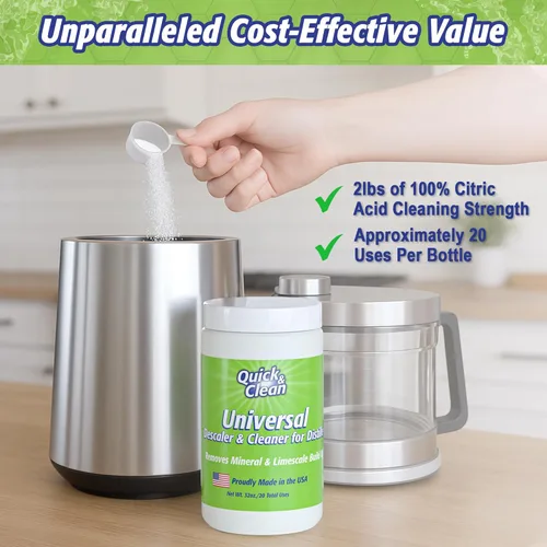 Miniatura 7 de Quick & Clean Descalcificador universal - 2 libras - Fabricado en los Estados Unidos - Polvo descalcificador de gránulos para máquinas