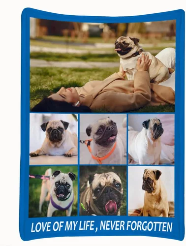 Miniatura 31 de Manta personalizada para parejas con collage de fotos, manta personalizada para parejas, súper suave y acogedora para regalos del día de San