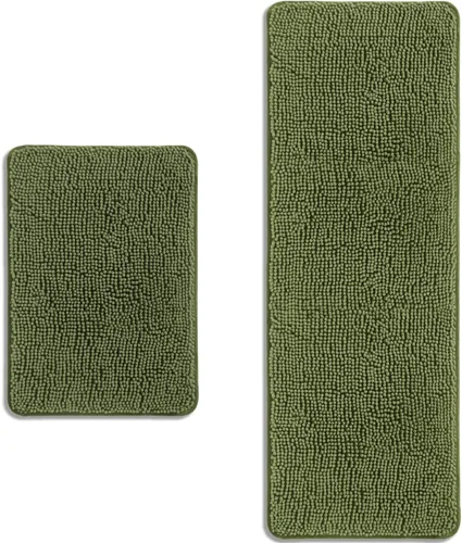 Miniatura 426 de Alfombra de baño pequeña de 12 x 18 pulgadas, lavable y absorbente, antideslizante, alfombra de baño de felpilla gruesa y suave para baño, ducha
