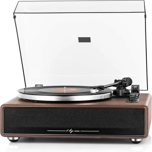 Miniatura 13 de 1 by ONE Reproductor de Discos de Alta Fidelidad Todo en Uno, Tocadiscos de Vinilo con Altavoces Integrados, Cartucho Magnético AT-3600L, Salida