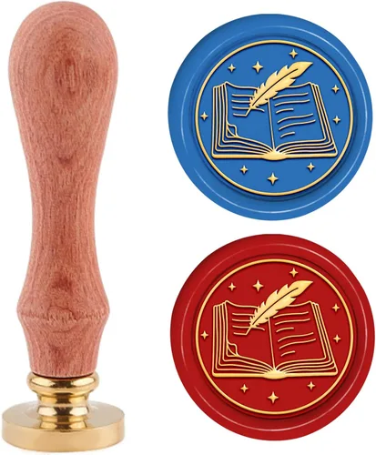 Miniatura 8 de PH PandaHall Kit de sellos de cera de mariposa de 1.181 in, sello de sellado de cera extraíble retro con mango de madera para sobres de boda