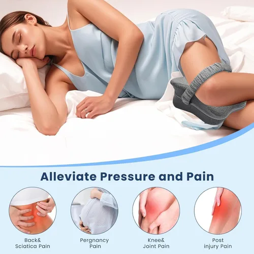 Miniatura 6 de Almohada de rodilla para dormir de lado, almohada larga de pierna de rodilla de 13.8 pulgadas para dormir de lado, almohada de espuma viscoelástica
