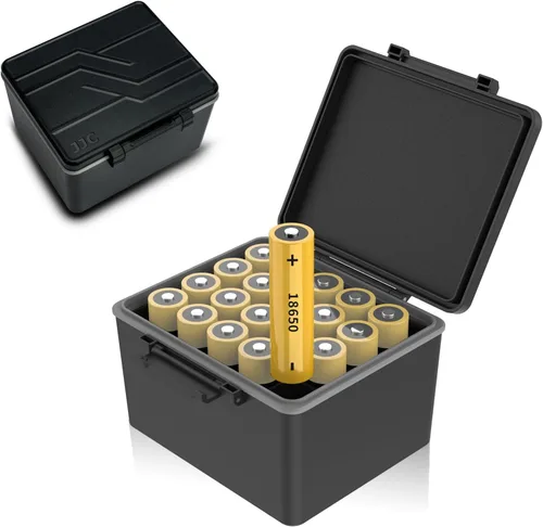 Miniatura 9 de JJC Estuche rígido de batería AA AAA con comprobador, organizador de almacenamiento de batería de 34 ranuras para 20 pilas AA y 14 AAA, contenedor