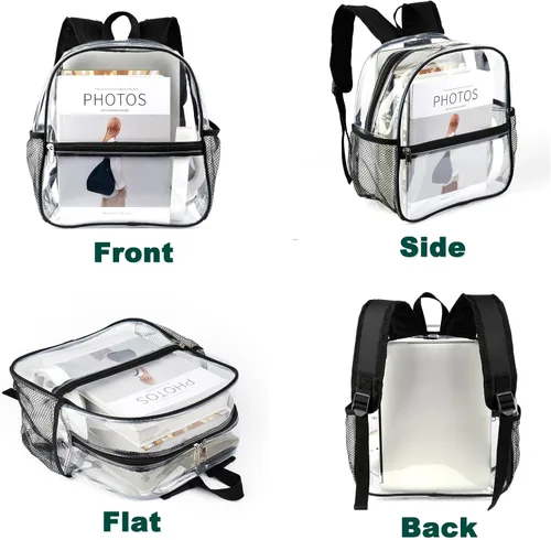 Miniatura 6 de Keepcross Mochila transparente de 12 x 6 x 12 pulgadas para eventos de estadio, bolsa transparente para estadios, eventos deportivos, festivales