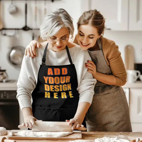 Miniatura 6 de Apron for Women with 2 Pockets Waterproof Bib for Kitchen Cooking Restaurant BBQ Painting Crafting Salon Nails