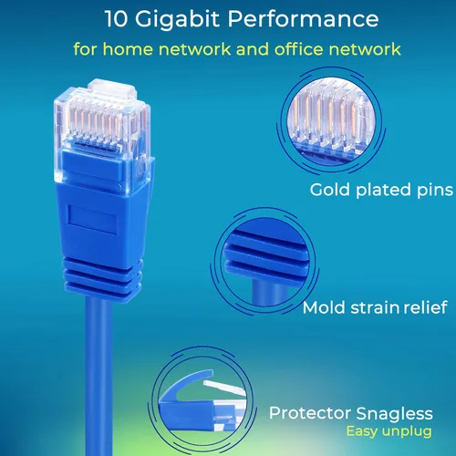 Miniatura 2 de Rapink Patch Cables Cat6a - Cable de conexión Ethernet Cat6a de 1 pie (paquete de 50) delgado, soporte de 10 G, cable de conexión Cat 6 sin