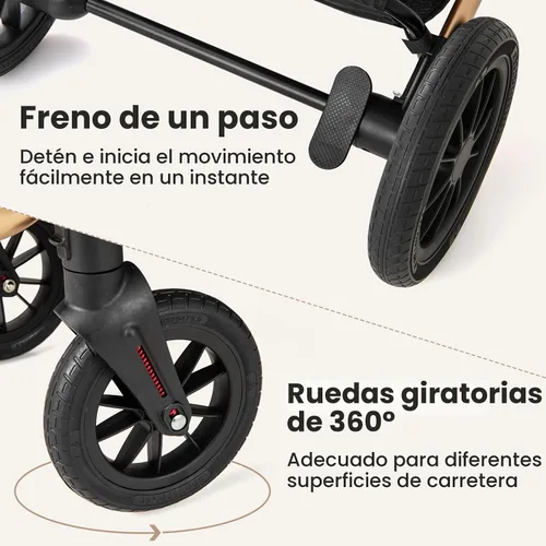 Miniatura 8 de INFANS Cochecito de Bebé 2 en 1, Cochecito Plegable para Recién Nacidos Cochecito Convertible Moisés para Bebé Plegable Paisaje Alto Absorción