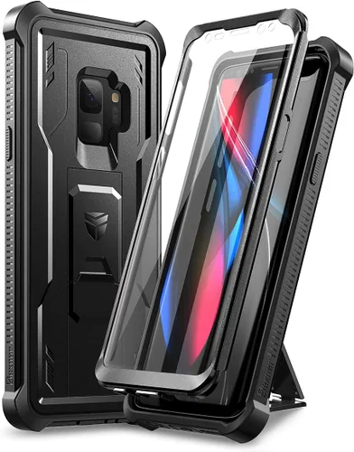 Miniatura 9 de Dexnor Funda para Samsung Galaxy S9, [Protector de pantalla y soporte integrados] Protección de grado militar resistente a prueba de golpes
