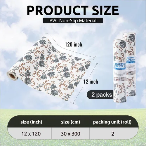 Miniatura 3 de FIFTY FEET 12X120 Pulgadas Forro de Estante para Gabinetes de Cocina, Forro de Cajón de PVC para Cómoda Antideslizante para Baño, Forro de Gabinete