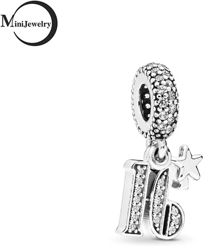 Miniatura 2 de Dijes de cumpleaños número 21, 30, 16, 18, 50, 60 aniversario, para pulseras Pandora Moments, regalo para esposa, mujeres, niñas, familia