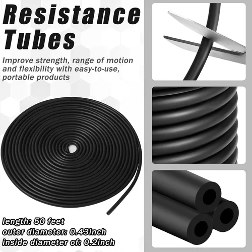 Miniatura 2 de 1 Rollo Tubos de Resistencia Tubo Elástico de Látex 50ft Bandas de Ejercicio Tubo de Ejercicio para Terapia Física, Pilates de Tren Inferior