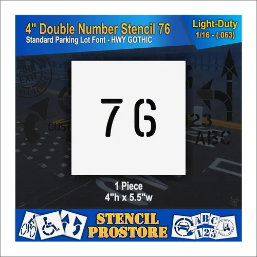 Miniatura 102 de Plantillas para pavimento, bordillo y WheelStop, plantilla de doble número de 4 pulgadas, (10) - 4 x 4 x 1/8 pulgadas (128 mil) - Grado profesional