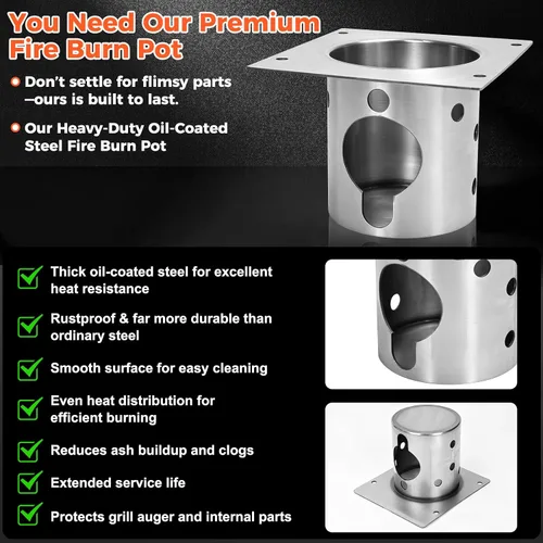 Miniatura 2 de QuliMetal Piezas de repuesto para ollas de combustión para parrillas Pit Boss Pro 1150/1600, Pit Boss PB1150PS2, PB1150PS3, PB1600PS1, accesorios