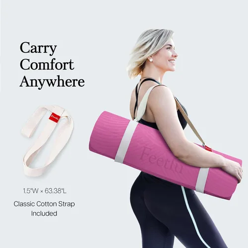 Miniatura 5 de Extra Thick 12mm Exercise Mat – Non-Slip, Joint-Friendly & Cushioned Fitness Mat for Yoga, Pilates & Floor Workouts – Durable, Supportive & Includes