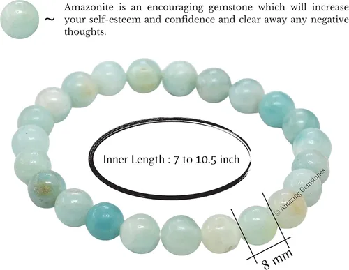 Miniatura 39 de Amazing Gemstone Crystal Bracelet for Women Men's Gifts - Protection Healing Crystal Bracelet - 8mm Gemstone Beaded Stretchable Bracelet Pulseras