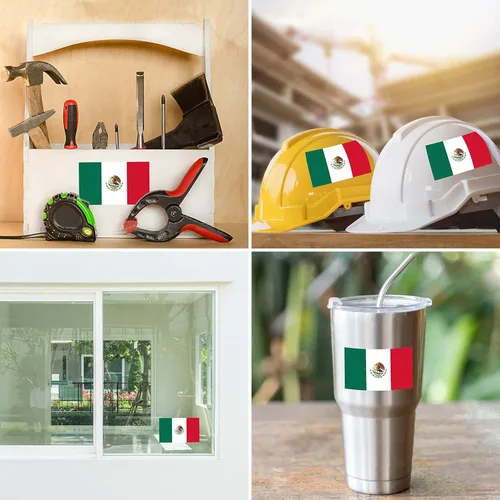 Miniatura 5 de 3 calcomanías reflectantes de la bandera de México, 5 x 3 pulgadas, calcomanías de México para automóvil, Jeep, camión, automóvil, parachoques