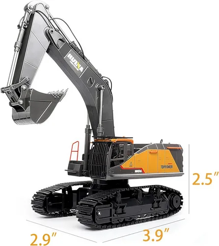 Miniatura 4 de Gemini&Genius Juguete de excavadora para niños, juguete de excavadora de pista de vehículo de construcción de metal, vehículo excavador de 1/50
